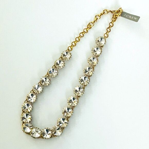 J. CREW BRULEE RIVOLI CLEAR
CRYSTAL RHINESTONE
STATEMENT NECKLACE 20" - Picture 4 of 7